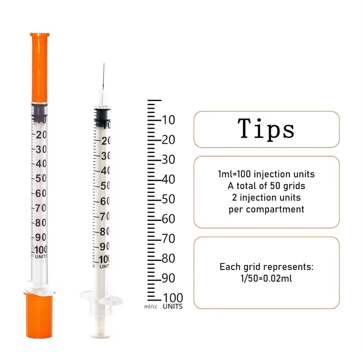 Insulin Syringes with Needle – 1ml/cc 31G 5/16" (8mm) | Pack of 30